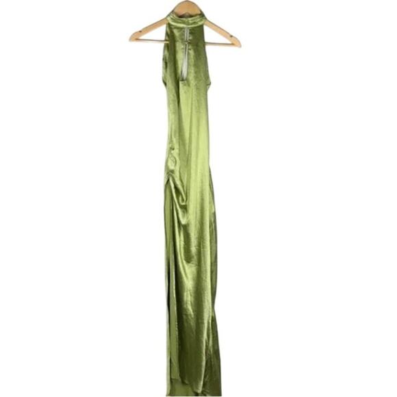 For Love and Lemons Pia Maxi Dress Green Halterback Size Small - Picture 6 of 9